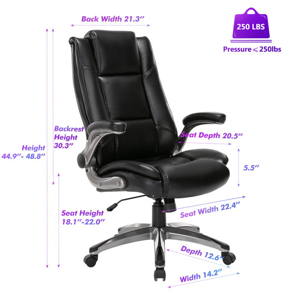 Vanbow office chair online black leather